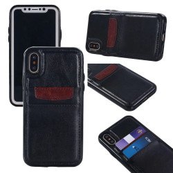 iPhone Xr 6.1in Leather Style Credit Card Case (Black)